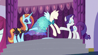 Rarity and Sassy reveal new dress S5E14