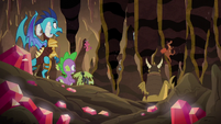 Spike and Ember face the crunching rocks S6E5