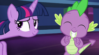 Spike smiles in excitement S5E22