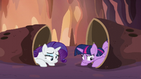 Twilight and Rarity fallen over and dizzy S6E5