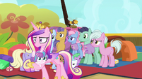 Princess Cadance nervously leaving the daycare S7E22