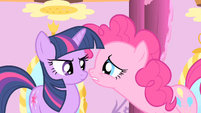 Pinkie gets you face, she gets in your space.