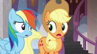 Applejack and Rainbow unsure how to answer S8E9