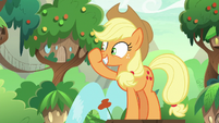 Applejack rubbing her nose S8E23