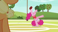 Pinkie bucks a ball with upside-down kick S6E18