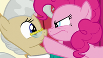 Pinkie plugging Mayor Mare's mouth S5E19