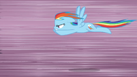 Rainbow Dash flying very fast S3E1