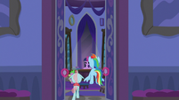 Rainbow and Ocellus entering Twilight's office S8E16