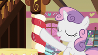 Sweetie Belle wiping her sweat away S8E12