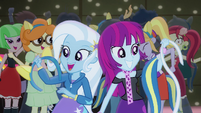 Trixie and unnamed girl with pony ears and tails EG2