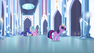 Twilight walking away from princesses S4E25