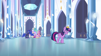 Twilight walking away from princesses S4E25