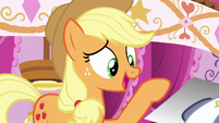 Applejack "did they have to roll her down the runway?!" S7E9