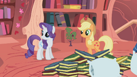 Applejack and Rarity staring offscreen S1E8