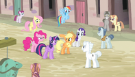 "...and this here's Pinkie Pie, Fluttershy, Rarity, Rainbow Dash..."