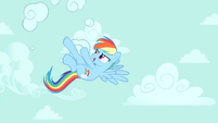 Rainbow Dash busting clouds S4E23