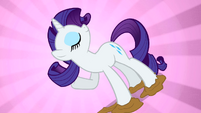 Wow, those must be some kind of beauty products, to allow Rarity to completely shake free of the mud.