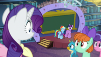 Rarity sees Rainbow at front of the class S8E17