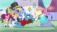 Stallion kisses the pony's hoof S5E14