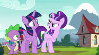 Starlight points her hoof at Twilight S5E26