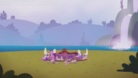 Twilight and Spike find the Castle of Friendship gone S5E25