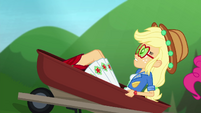 Applejack riding in the wheelbarrow CYOE15b