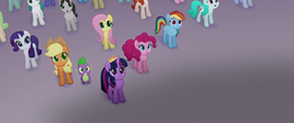 Ponies and Spike looking at the airship MLPTM