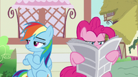 Rainbow crosses her hooves; Pinkie continues reading S7E18