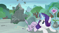 Rarity saves Mistmane from a falling boulder S7E25