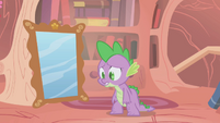 Spike lost his mustache.