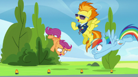 Spitfire drops Scootaloo to the ground S8E20