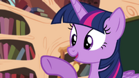 Twilight pointing her hoof S4E21