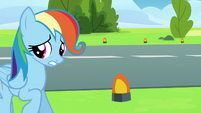 Rainbow "Care Mare" Dash backing away S6E7