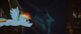 Rainbow pushing a Storm King banner aside MLPTM