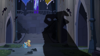 Shadow appears before Rainbow Dash and Applejack S4E03
