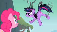 Singed Twilight Sparkle with Pinkie onlooking S1E15
