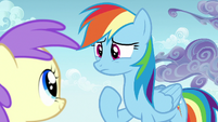 Rainbow Dash thinking of another excuse S7E14