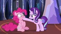 Starlight plugging Pinkie Pie's mouth S6E21