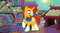 Sunburst looking at his glowing cutie mark S8E8