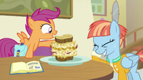 Windy Whistles embarrassed by Scootaloo's words S7E7