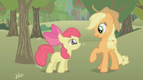 Apple Bloom: "It probably means that being the last one in your class to get a cutie mark runs in the family."