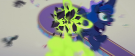 Obsidian sphere shatters on Luna's body MLPTM