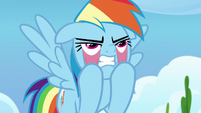 Rainbow Dash pulling on her face S9E26