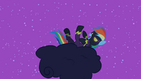 Rainbow Dash rolling on the cloud laughing S2E04
