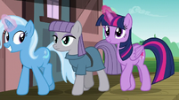 Trixie, Maud, and Twilight join Starlight and Sunburst S7E24