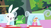 Angel and featherless bird at the tea party S8E18