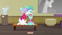 Celestia falls asleep on Strawberry Ice S9E13