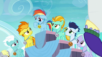 Pegasus foals annoyed by Rainbow's parents S7E7