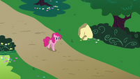 Pinkie walks nervously to Rainbow's house S6E15