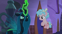 Queen Chrysalis about to transform S9E17